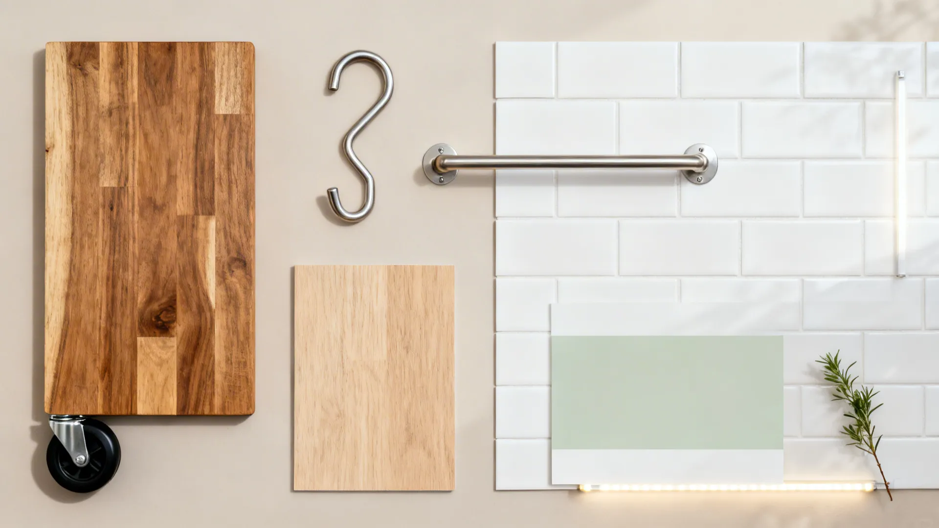 Idea 3: One-Wall Prep Zone with Mobile Island