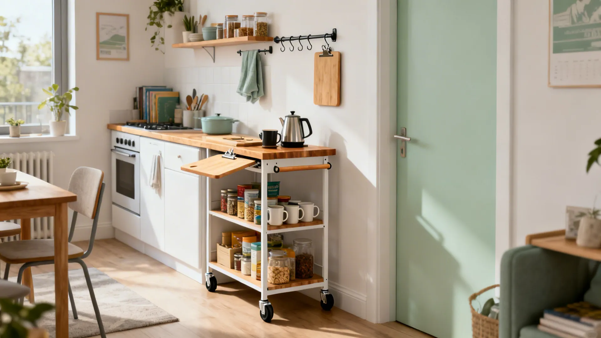 Idea 3: One-Wall Prep Zone with Mobile Island