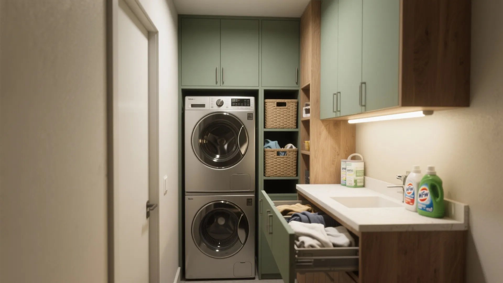 One-Wall Laundry Nook