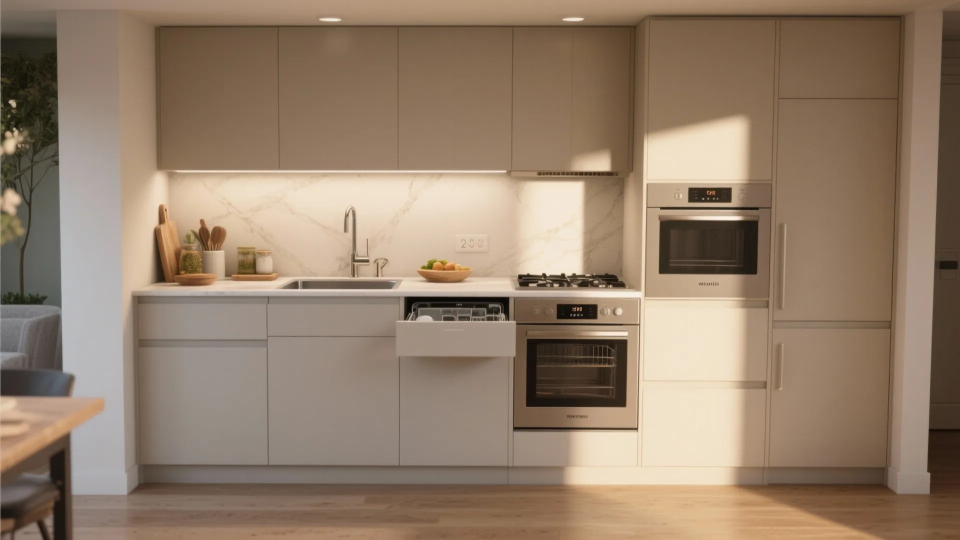 Smart Zones in a One-Wall Kitchen