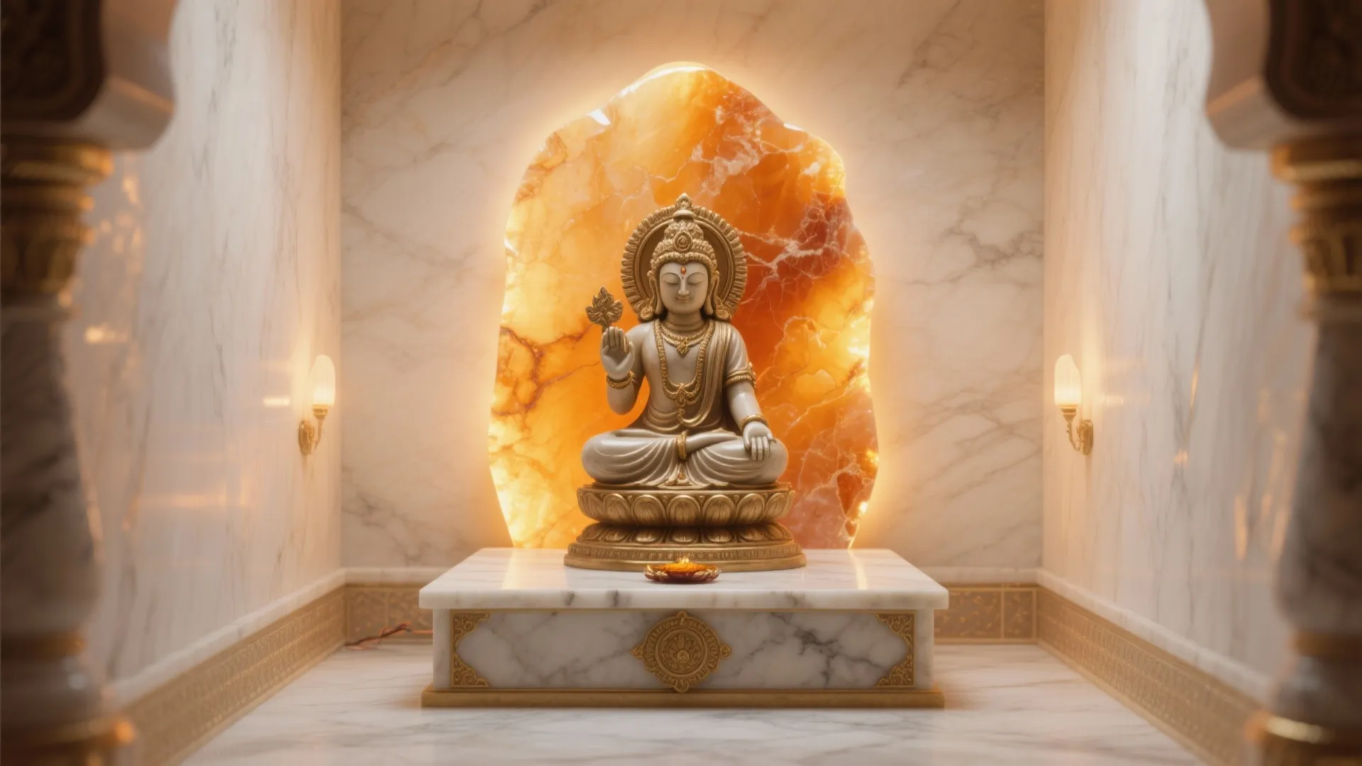 Backlit onyx altar for ethereal glow