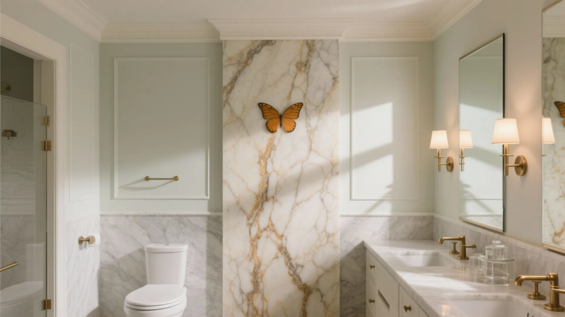 Tall Wainscot and Bookmatched Veins