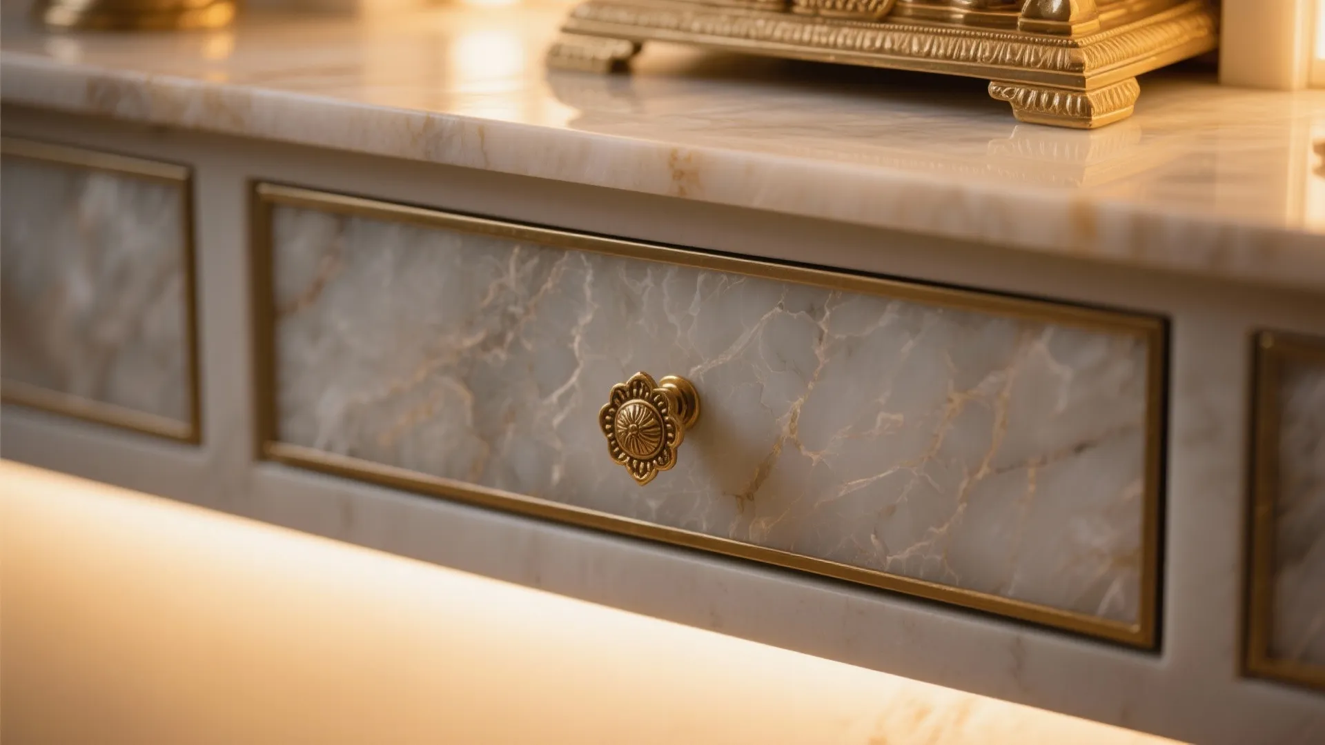 1) Minimal wall-niche mandir with concealed storage