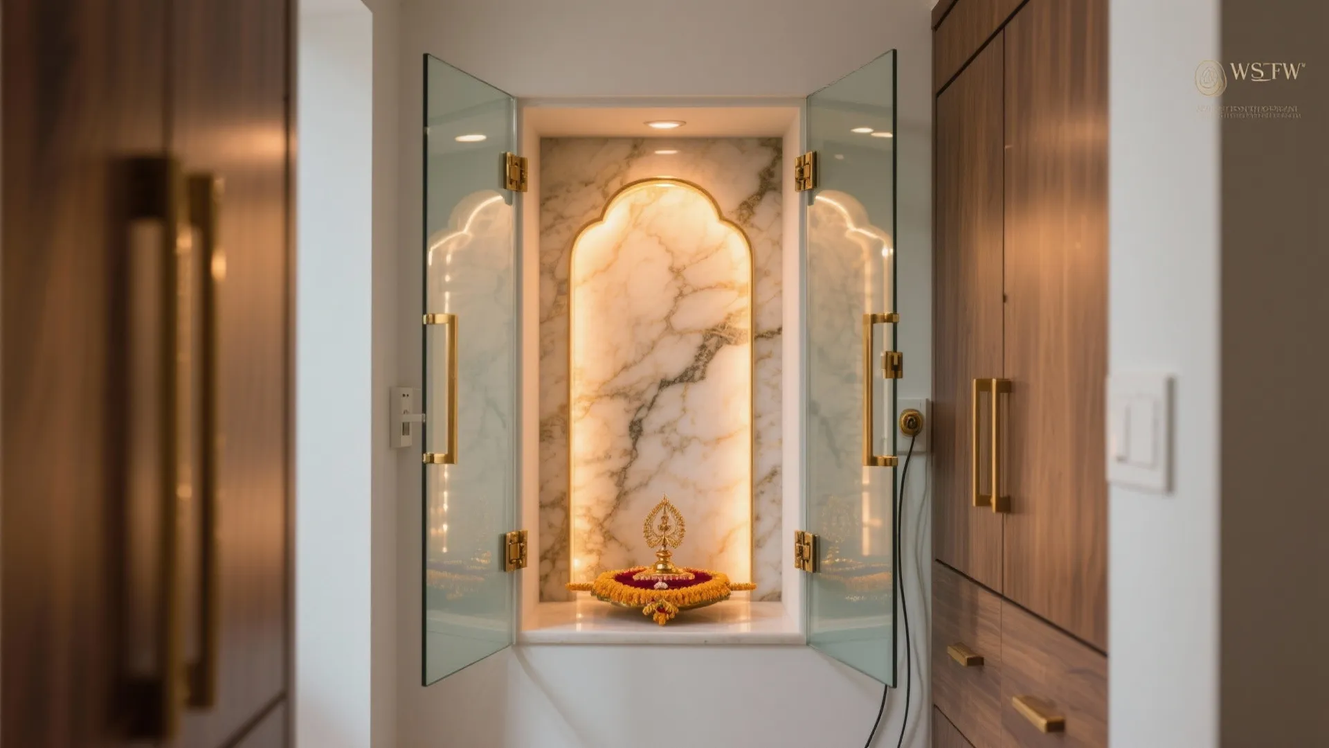 Laminated Glass with Backlit Onyx-Effect Panels