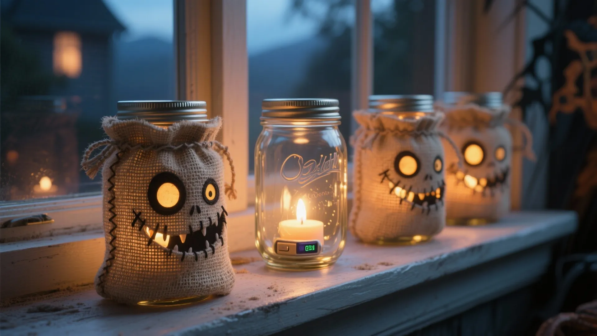 3. Oogie Boogie Mason Jar Lanterns