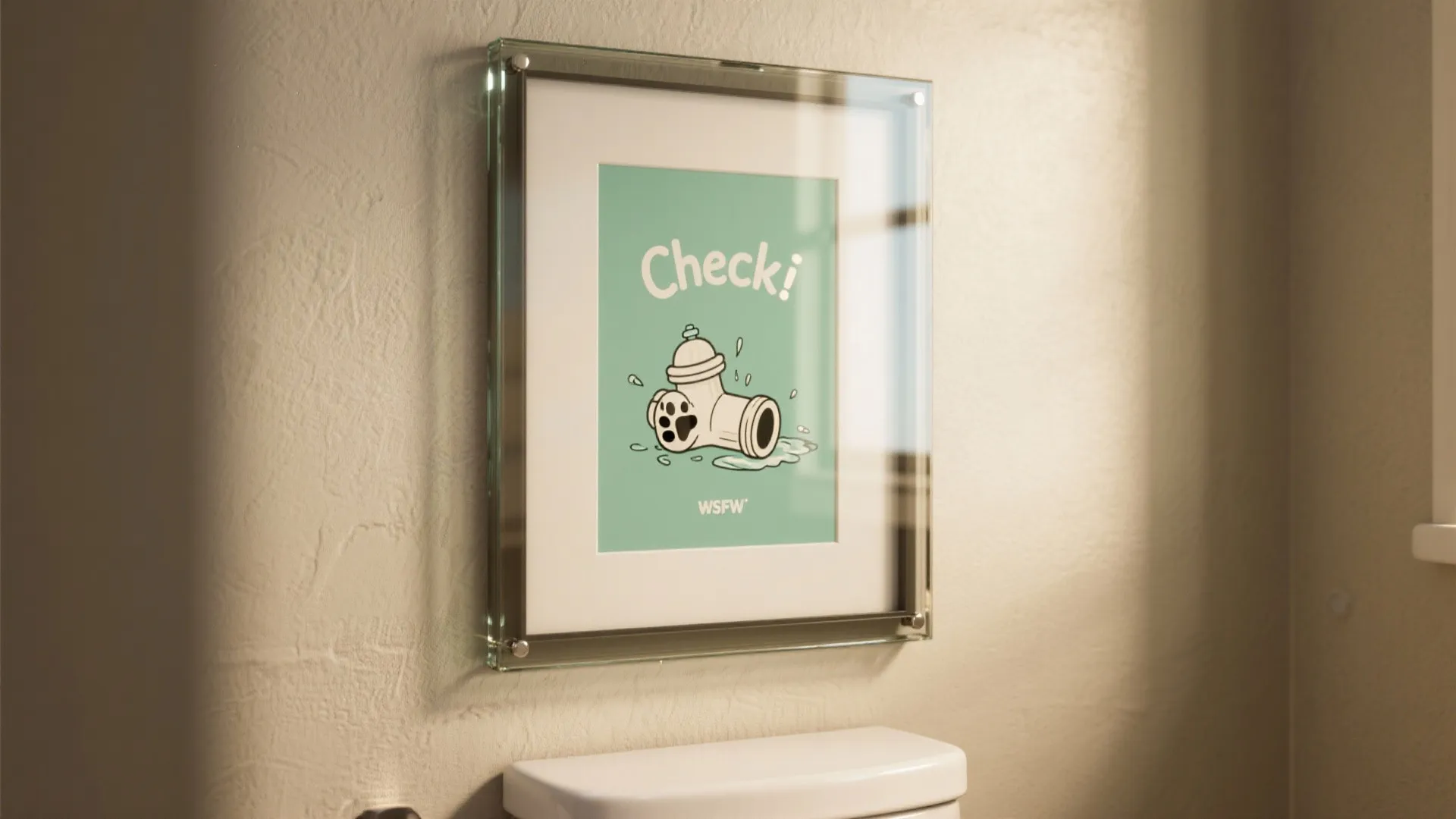 2. Staged "Oops" Wall Art