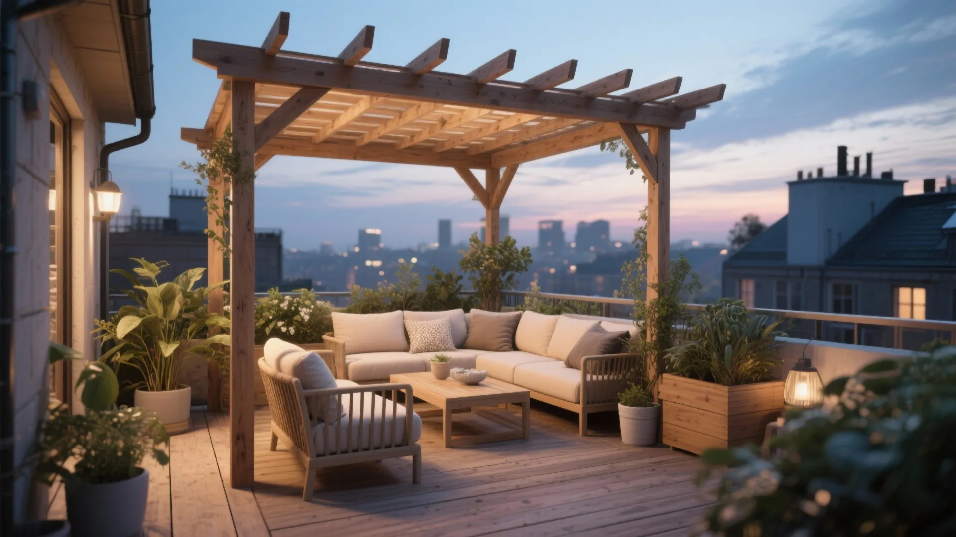 Open-Air Lounge with Pergola