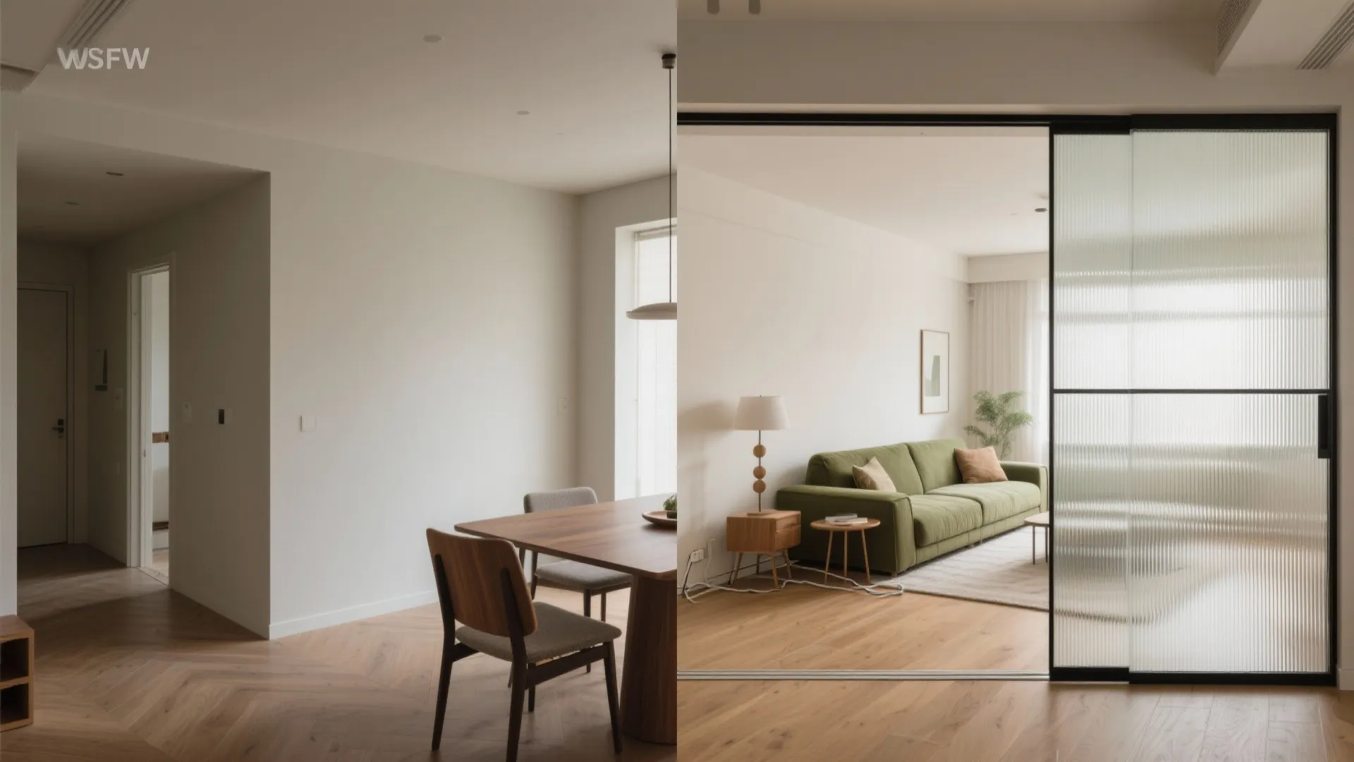 Open-Plan Living-Dining with Smart Partitions