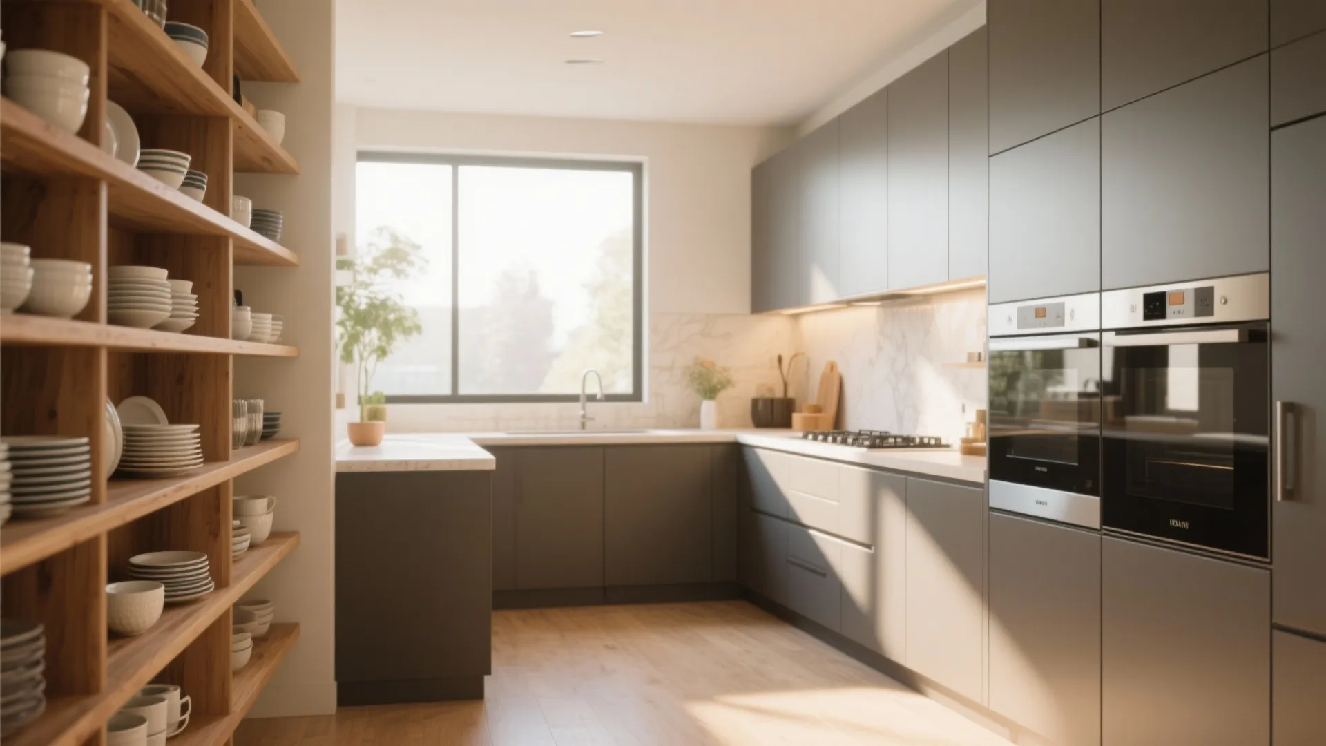 2. Mix Open Shelving and Closed Cabinets