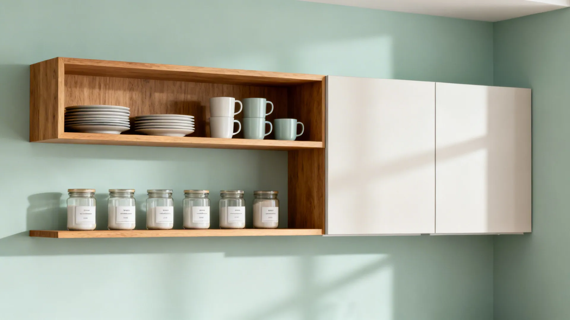 Mix of Open Shelves and Hidden Storage