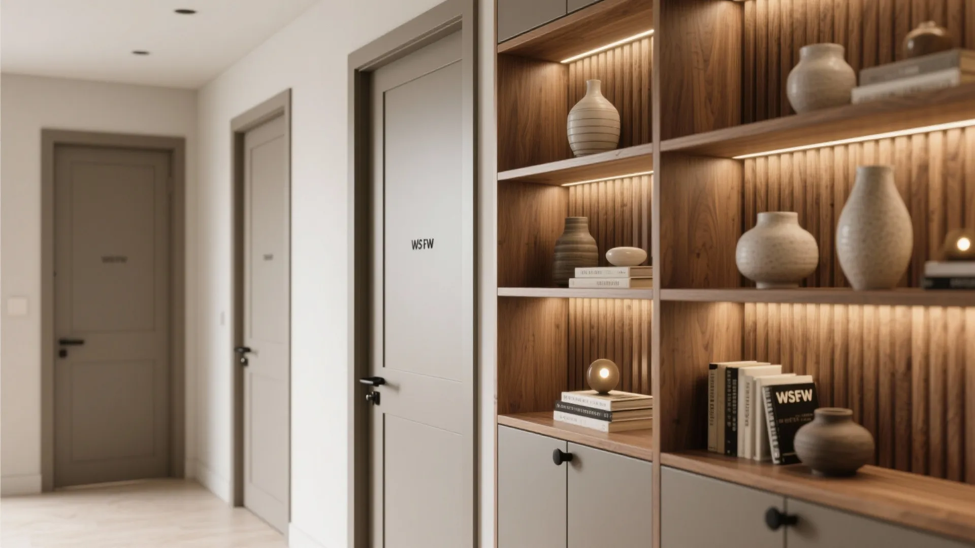 2) Open-and-closed combo with textured back panels