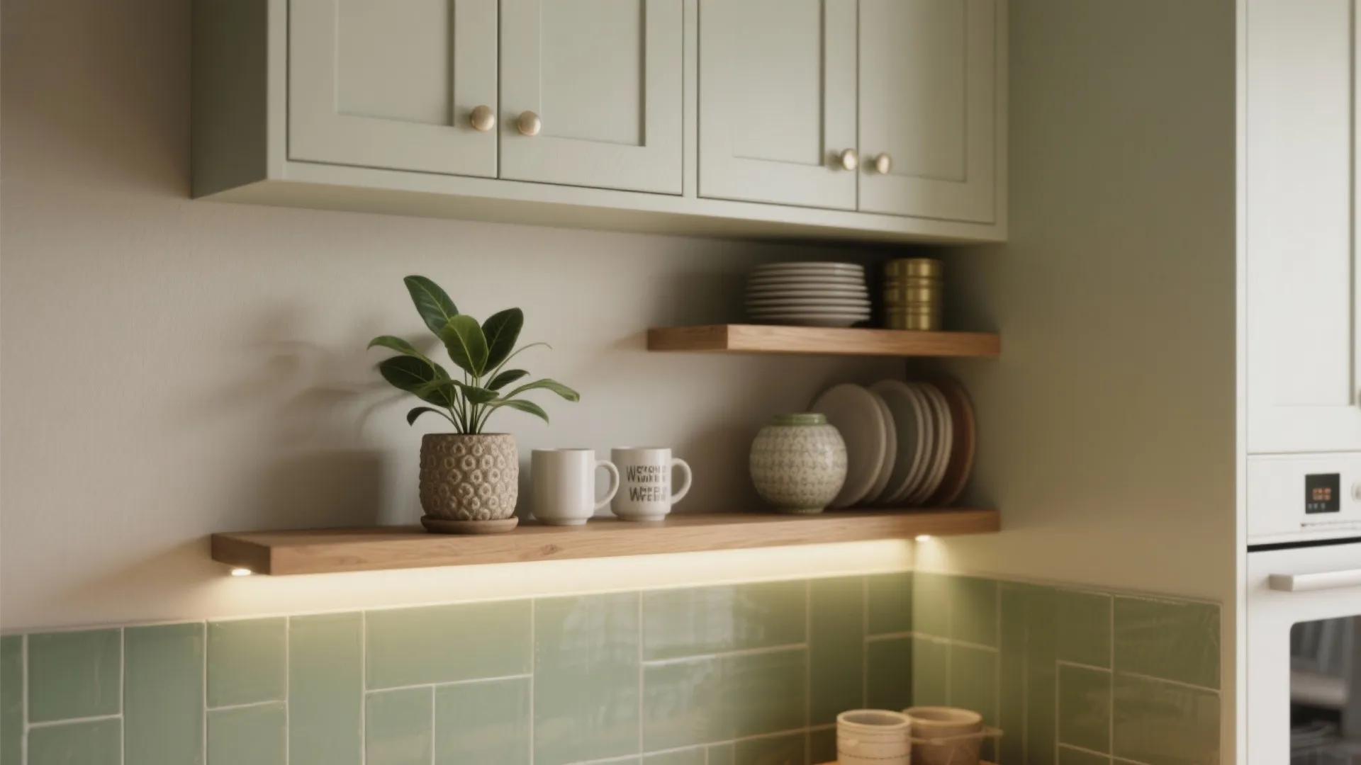 3. Mix of open and closed shelving