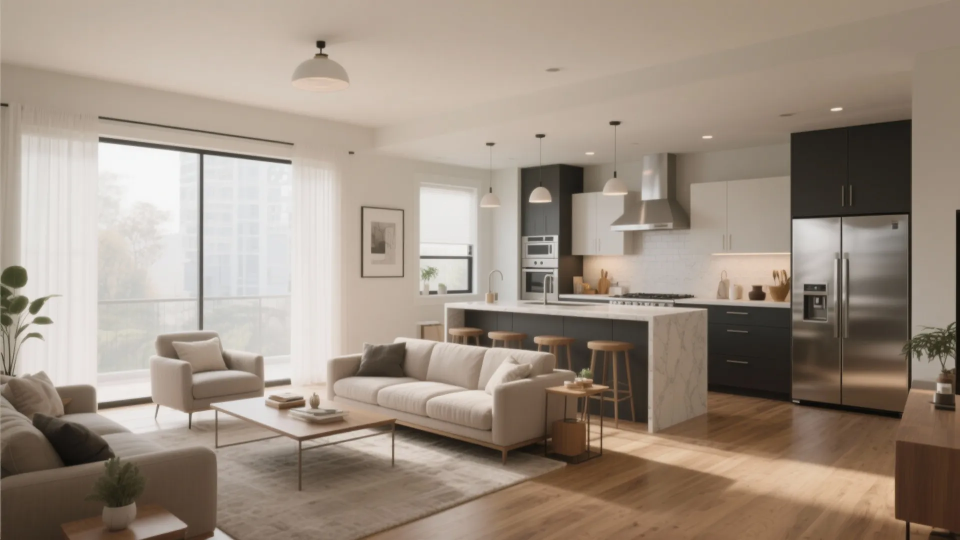 1. Open Concept Living & Kitchen