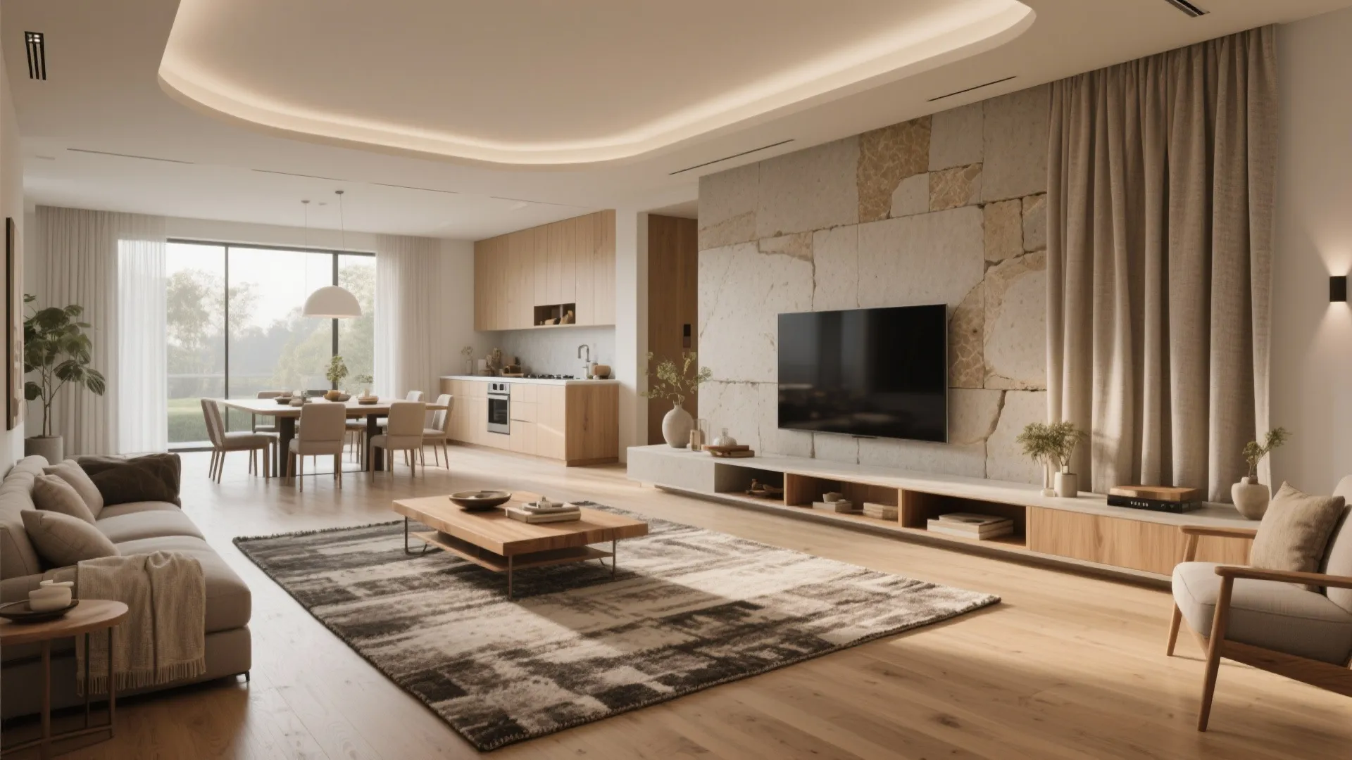 Open-concept living with smart zoning