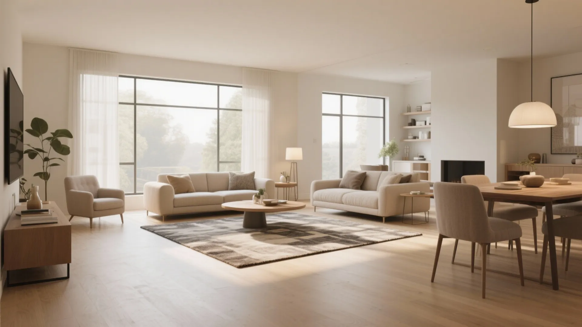 1. Open-concept flow with defined zones