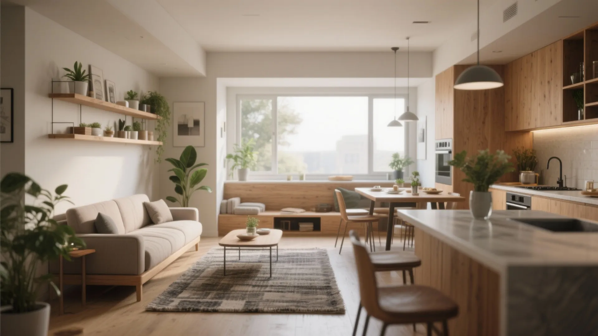 1. Open-concept living with defined zones