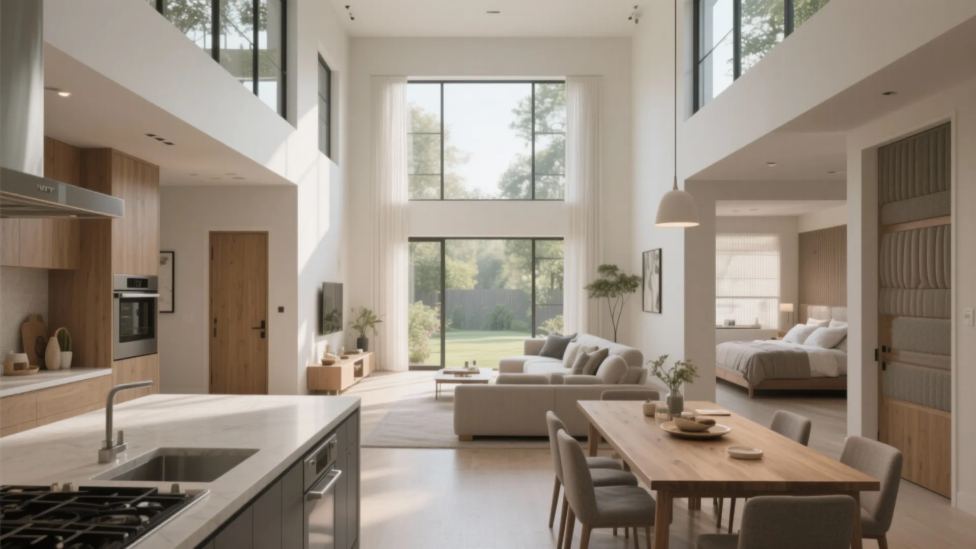 1. Open-core plan with private bedroom wings