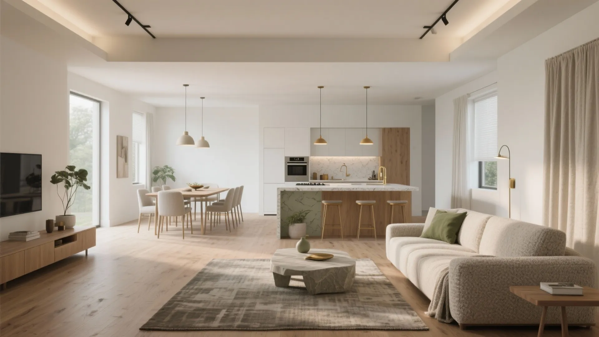 Open-core living with calm, defined zones