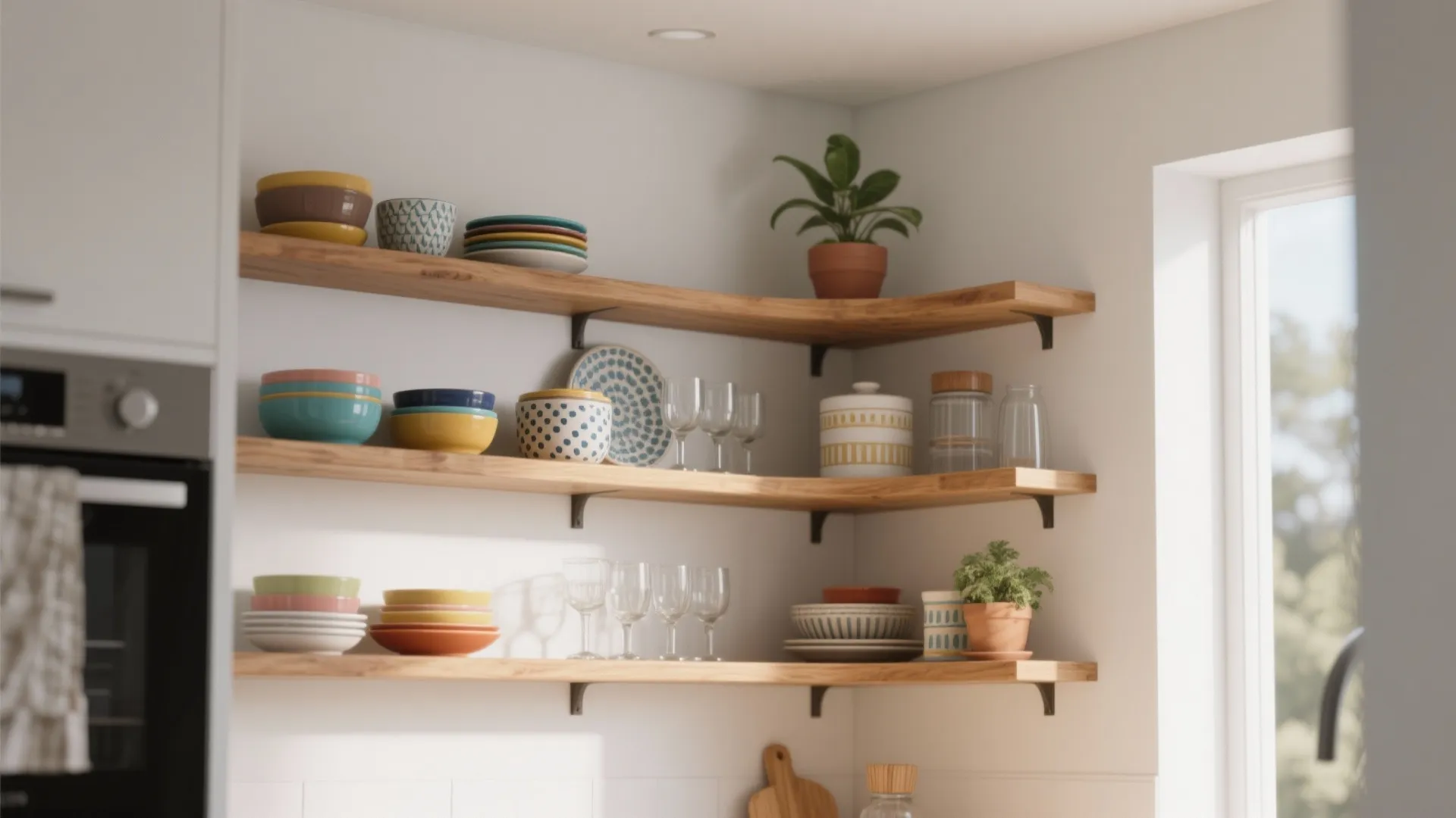 Idea 4: Open shelving or corner display cabinet