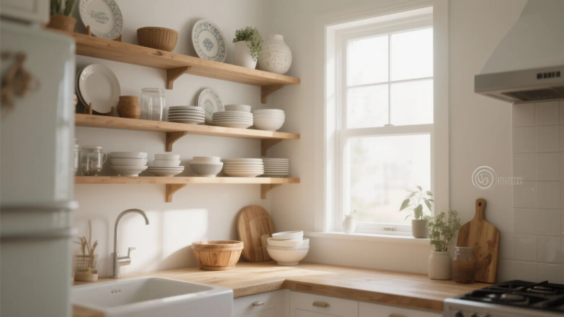 6. Open Corner Shelves