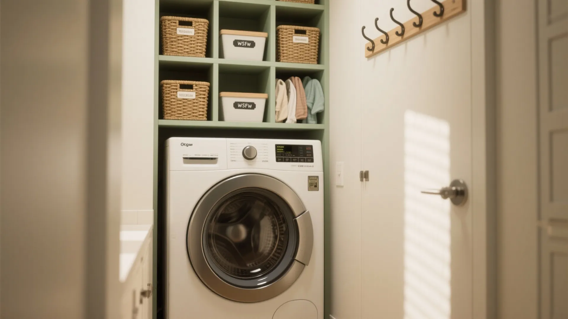 3. Maximize Vertical with Open Cubbies and Hooks