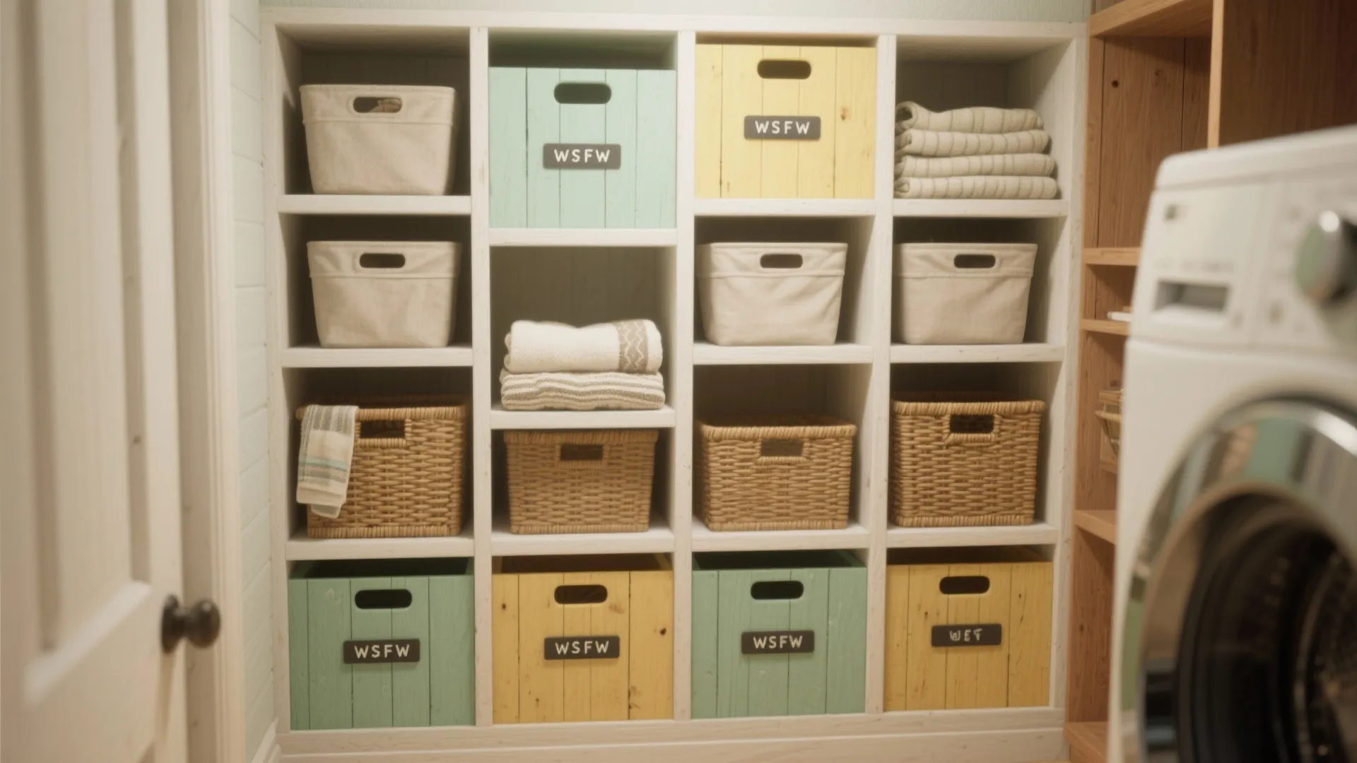 2. Open Cubby Wall with Bins