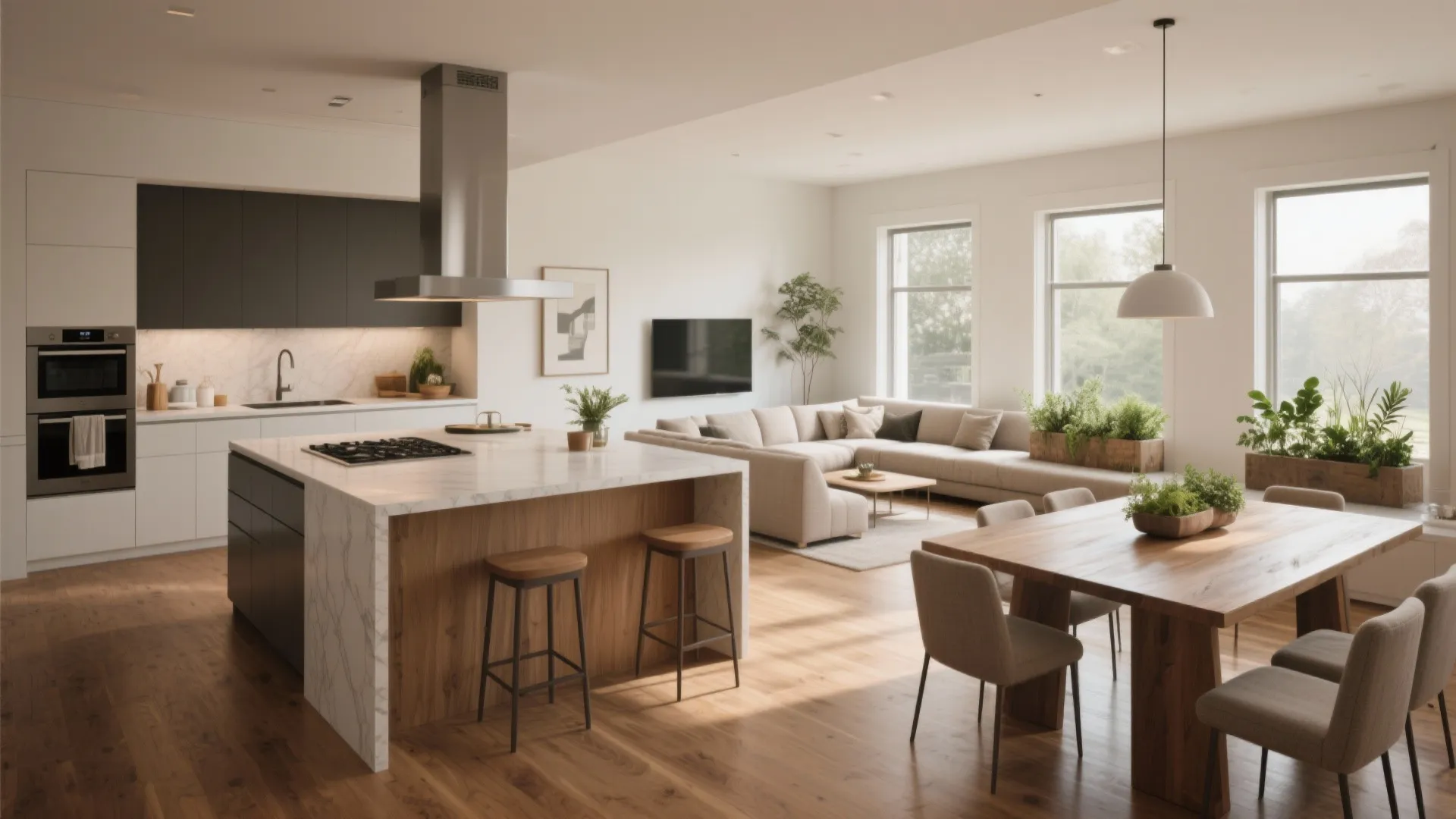 Open Great Room with Zoned Living