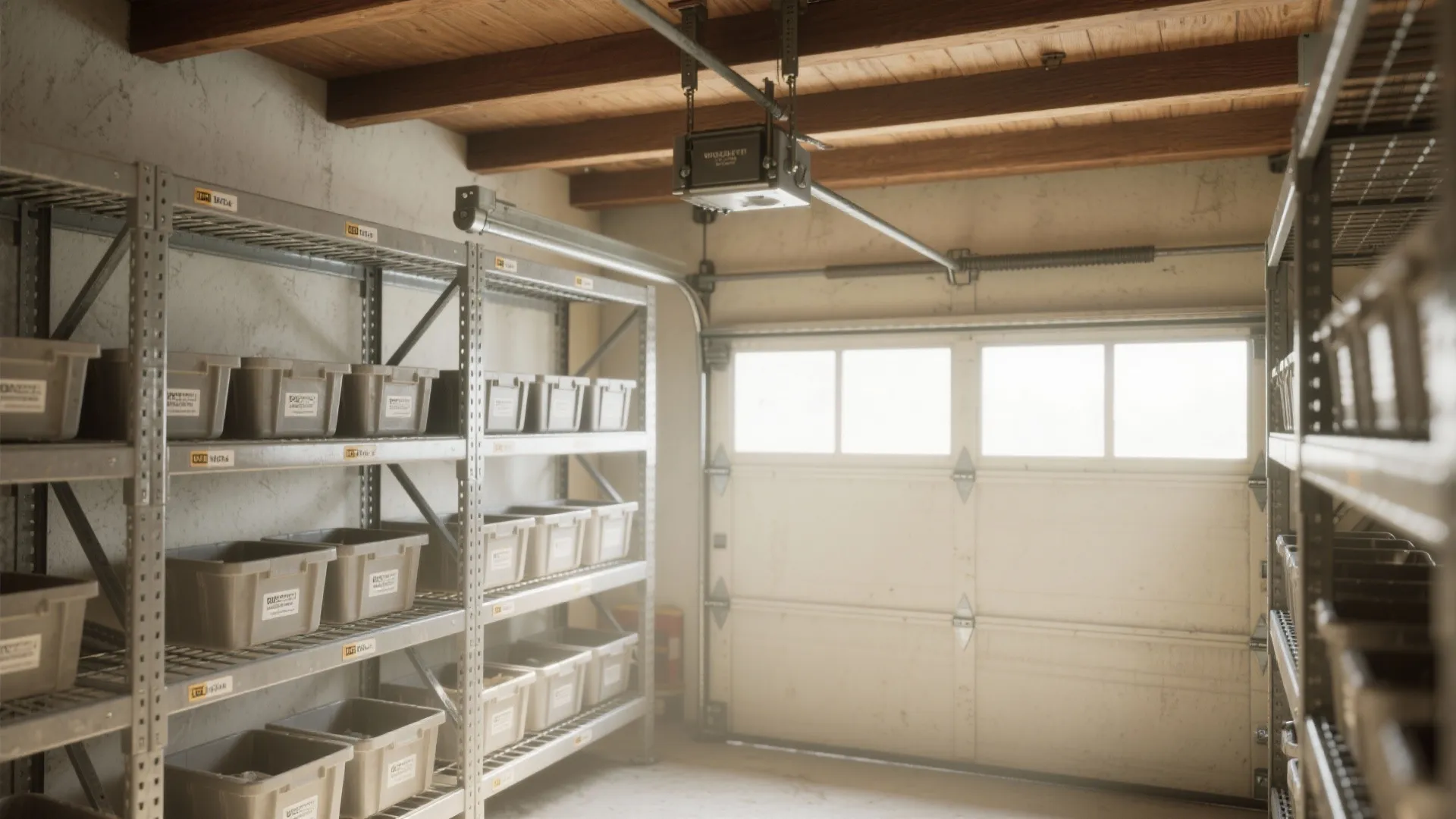 3. Suspended open-grid shelving