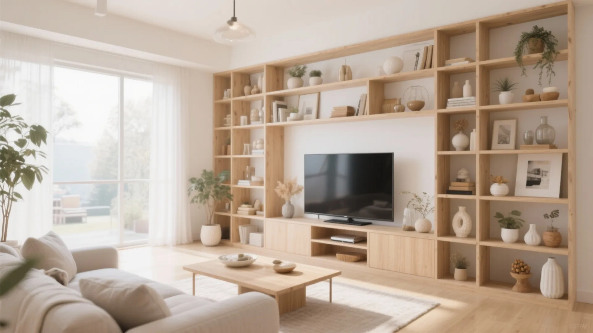 10. Open Grid Shelving with Decor