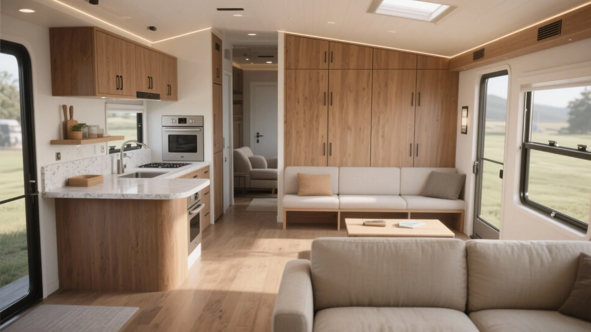 2. Open Living-Kitchen Flow with Zoned Storage