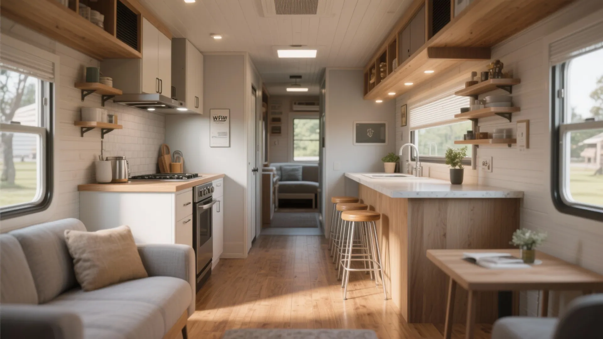 1. Open Living-Kitchen Flow with Central Island