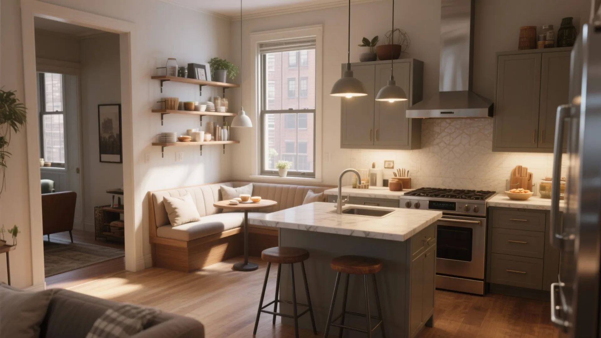 3. Open-plan kitchen with a dedicated breakfast niche