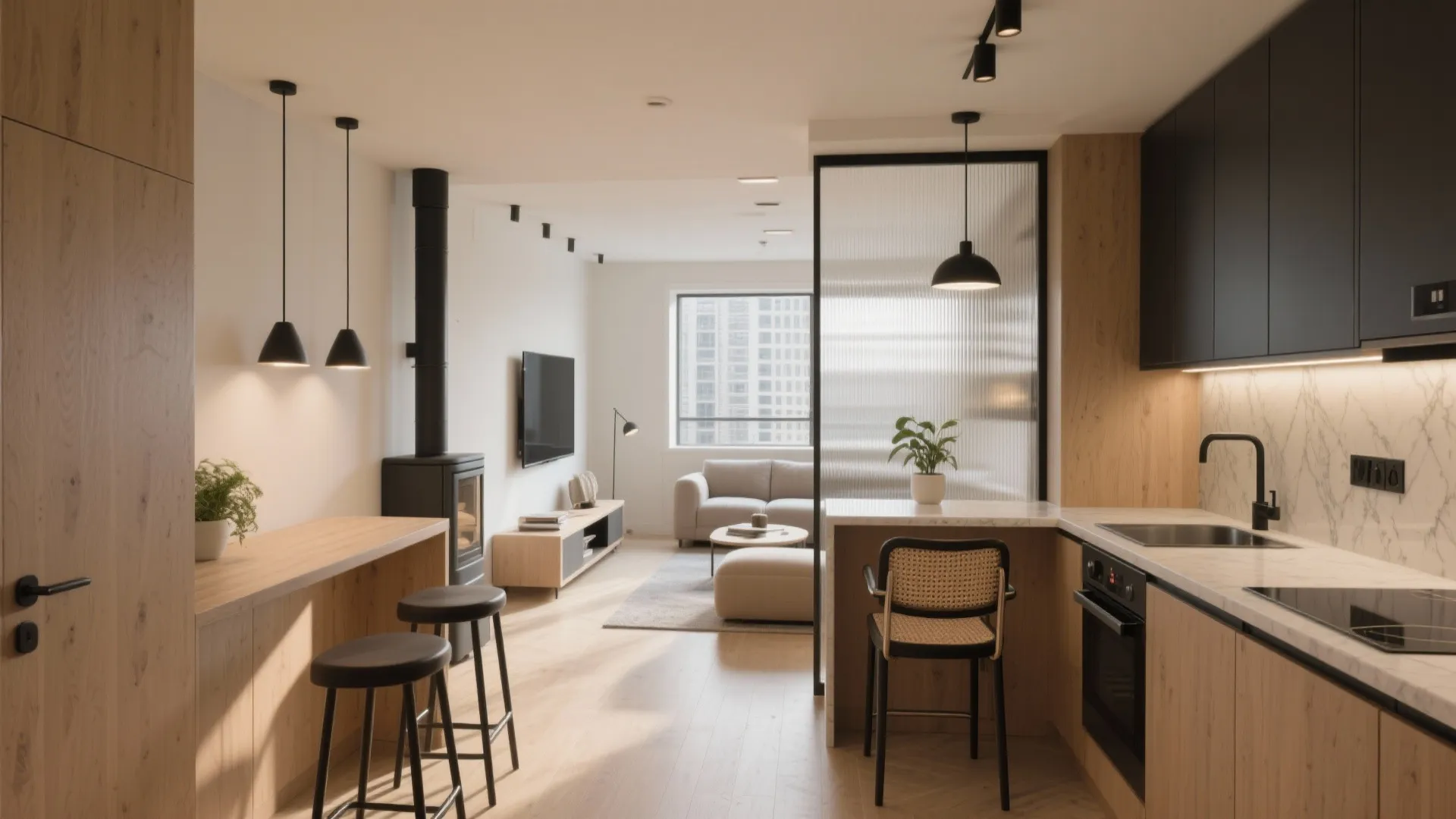 [Section: Inspiration List] Open-plan living with an L-shaped kitchen