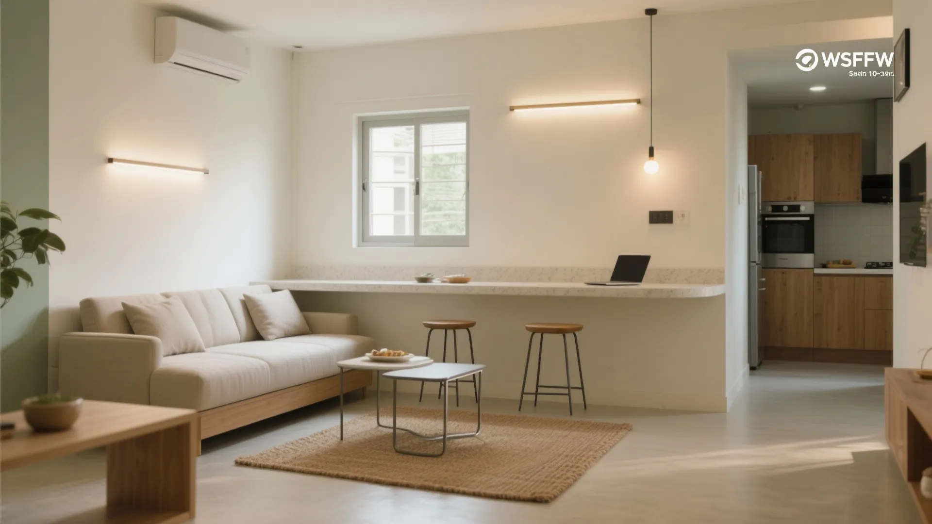 Open-plan living with a slim dining ledge