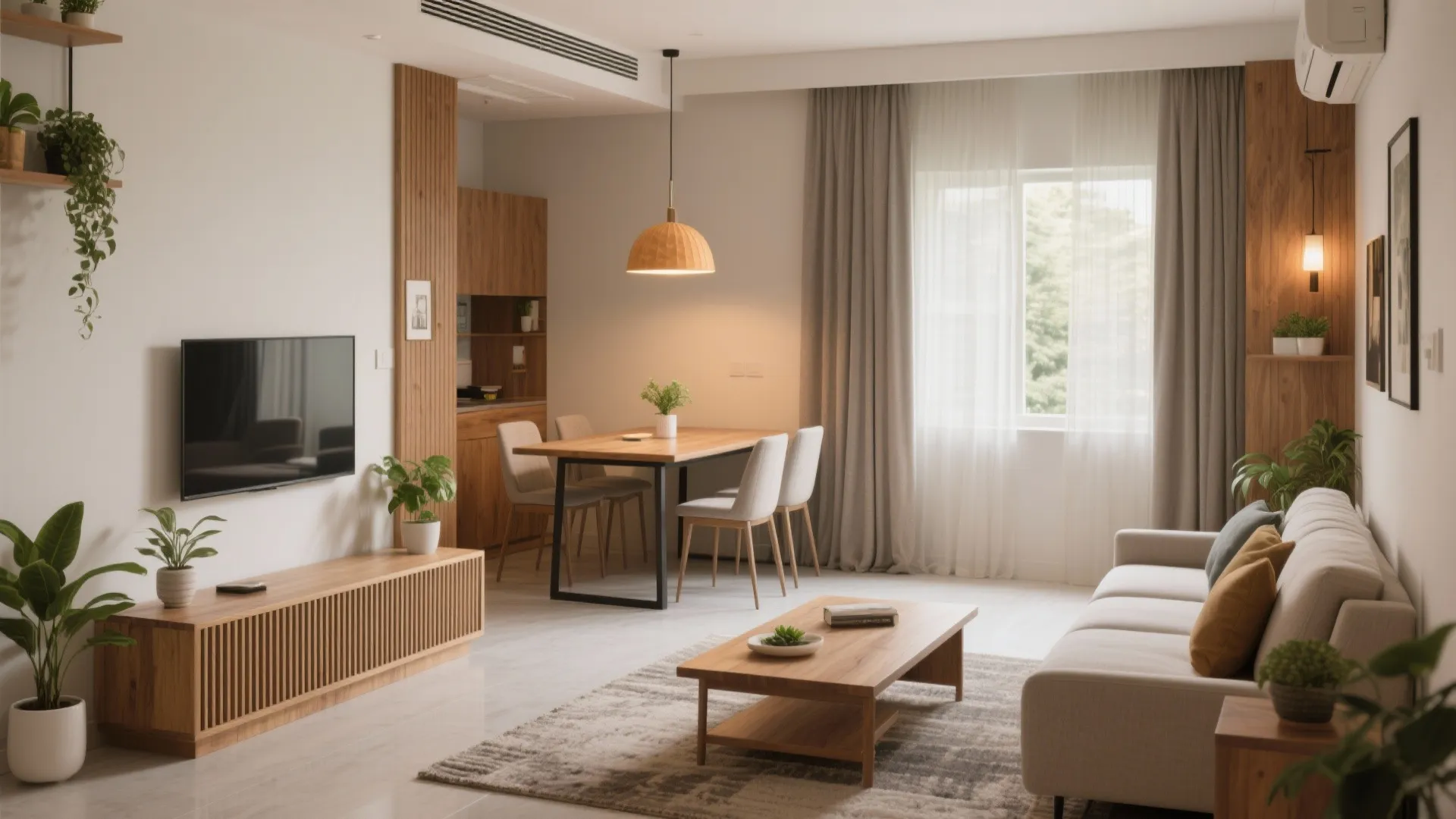 Open-plan Living-Dining with Acoustic Softening