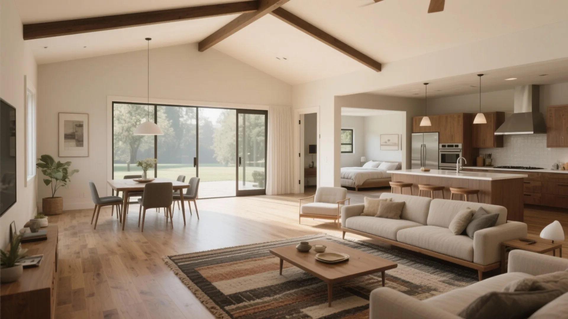 1. Open Living Core with Zoned Privacy