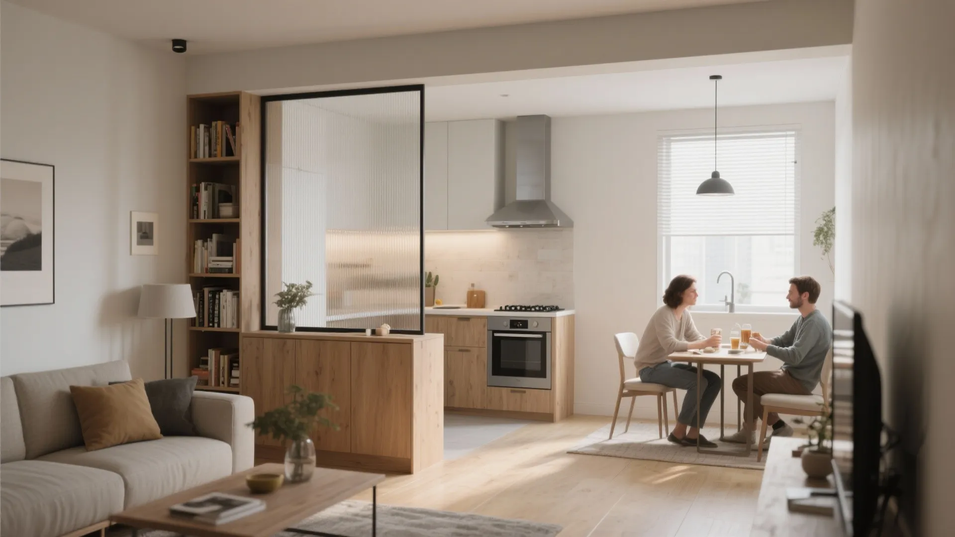 1. Open Living-Kitchen with Partial Divider