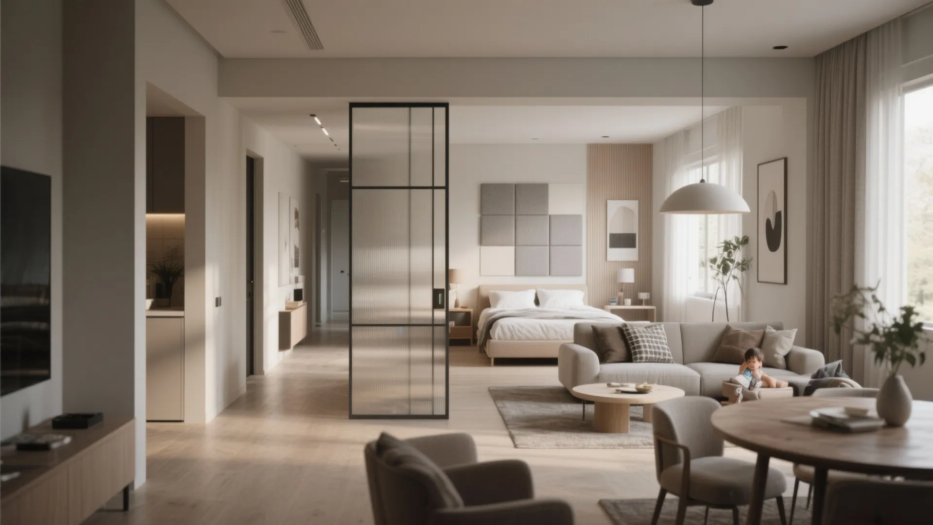 1. Open Living with Zoned Privacy