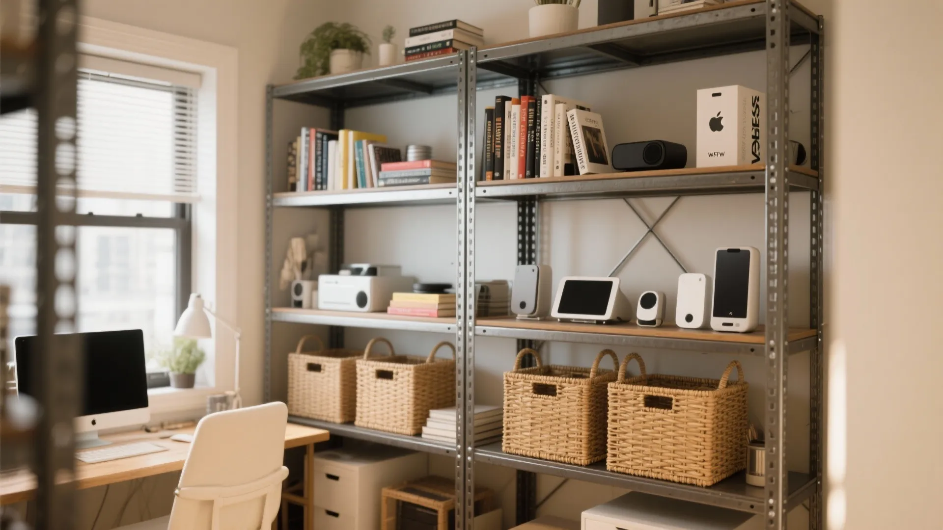 9. Open Metal Shelving