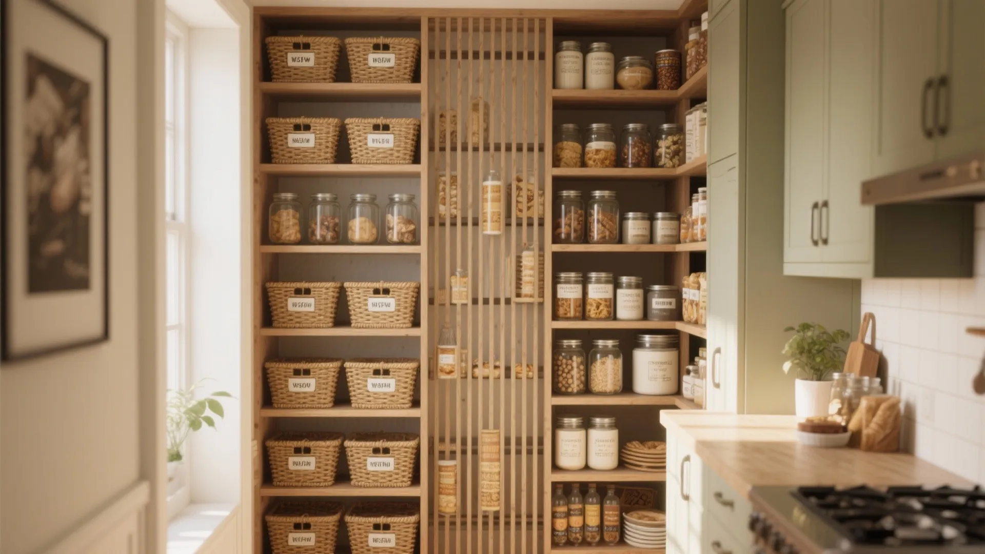 3. Full-Height Open Pantry for Organized Storage