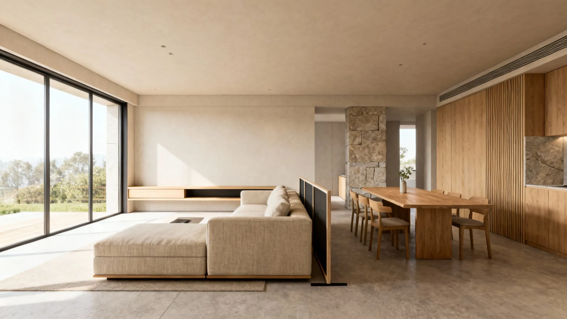 3) Open Plan Living: 225–350 sq ft