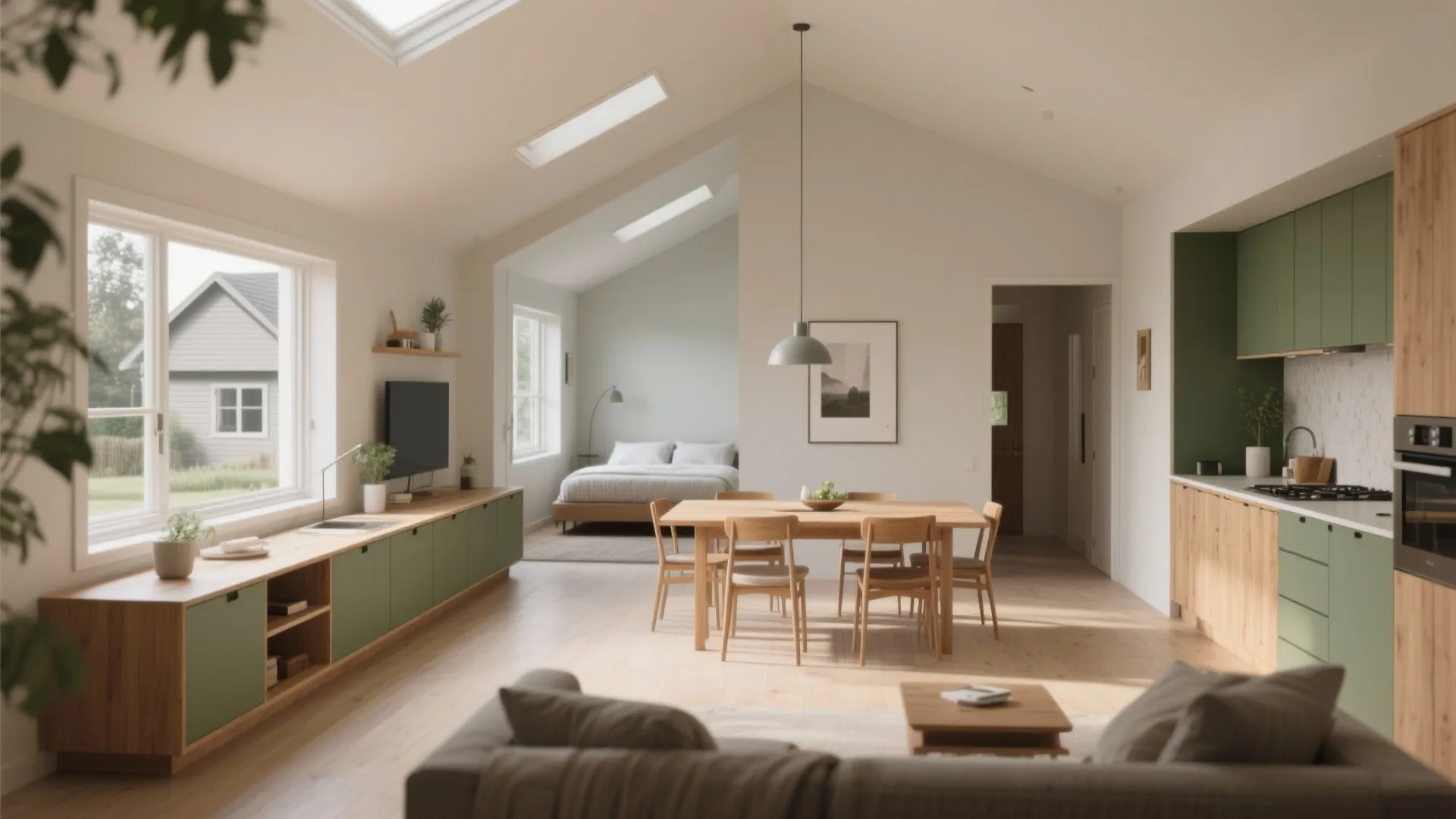 1. Open-plan living with private bedroom wing