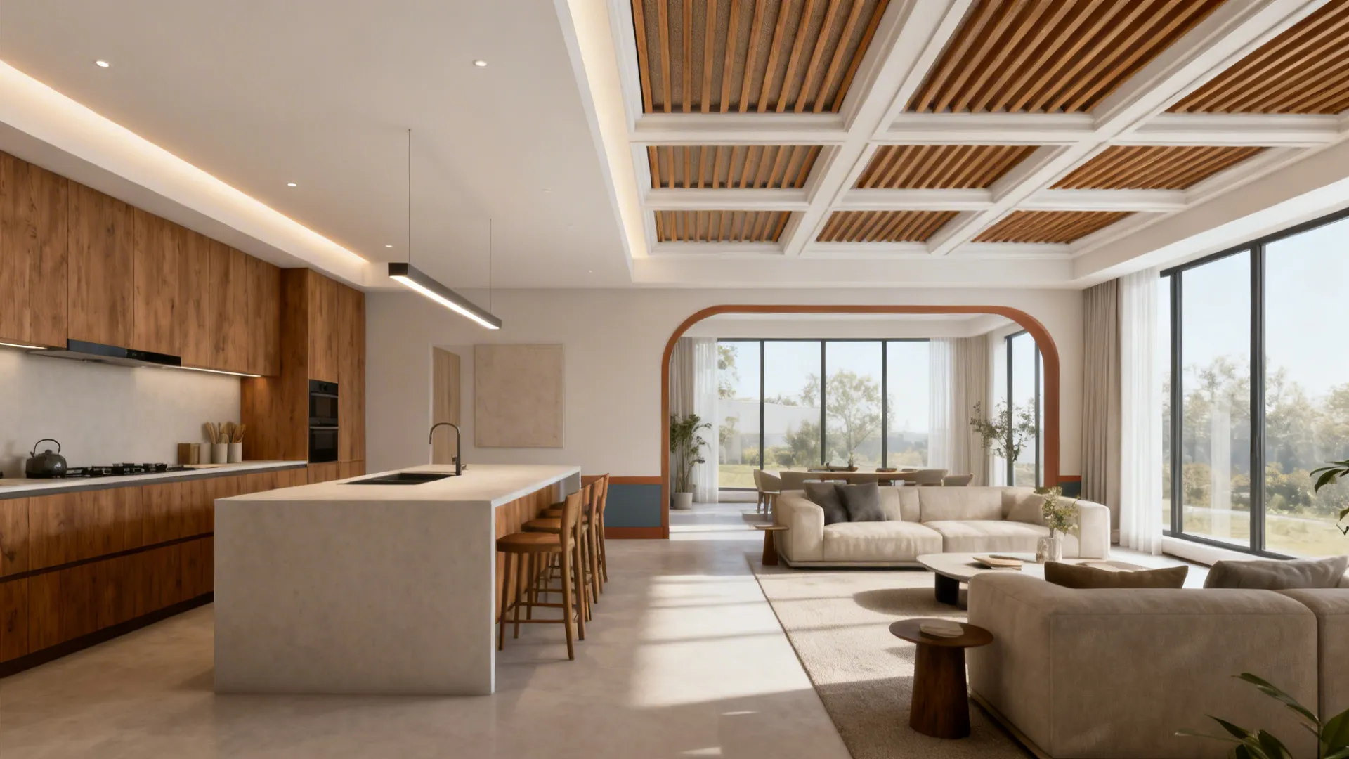 5 Ceiling Designs for Kitchen and Living Room