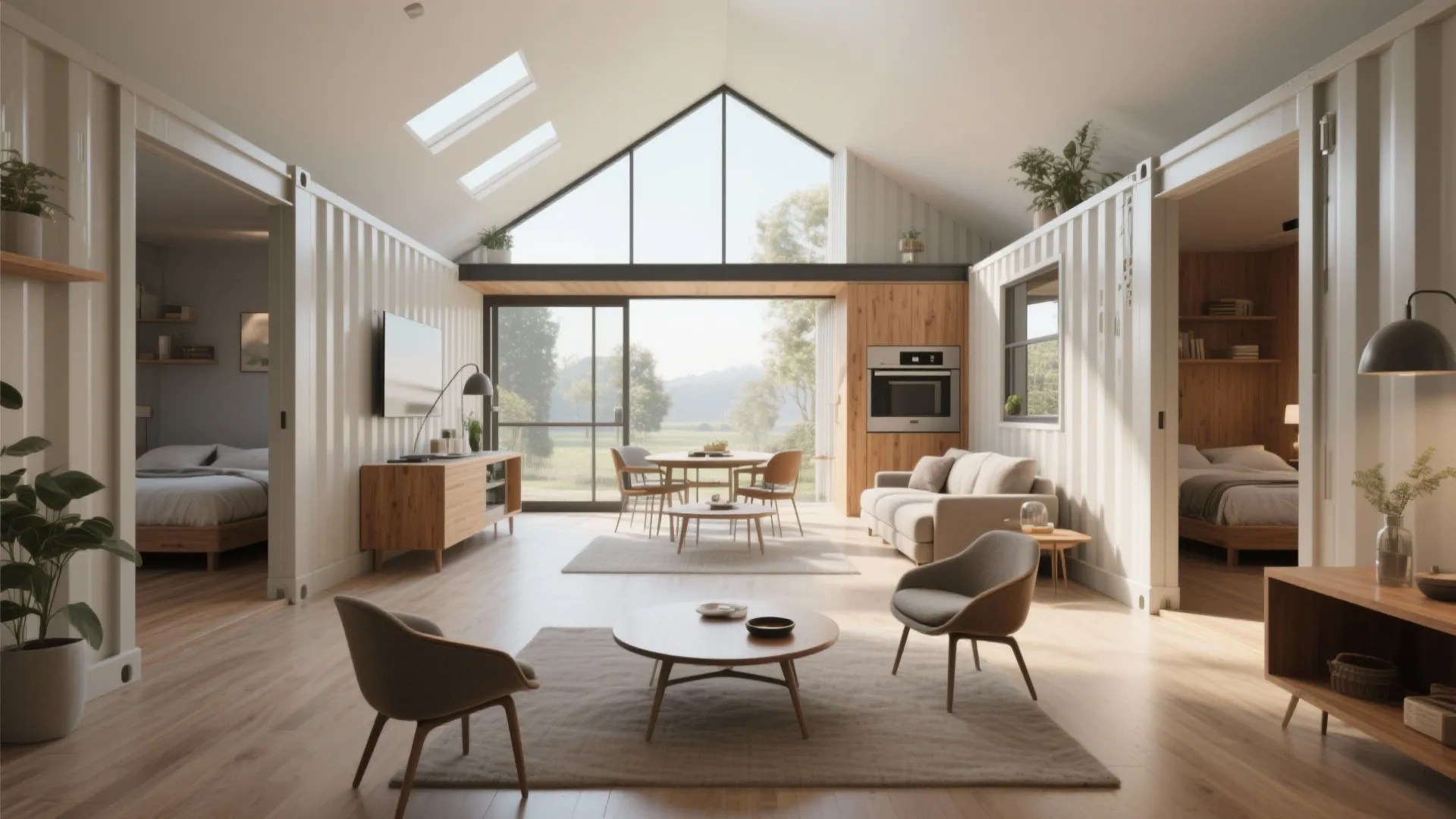 1. Open-plan core with private bedroom wings