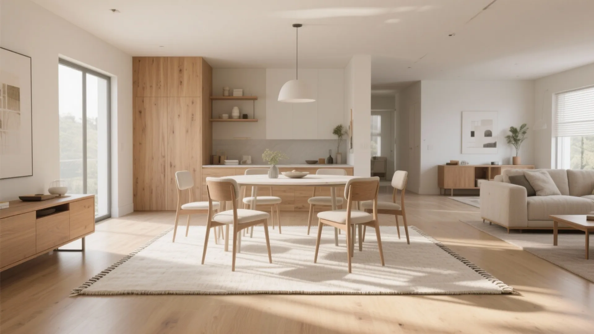 2. Define the dining zone in an open plan