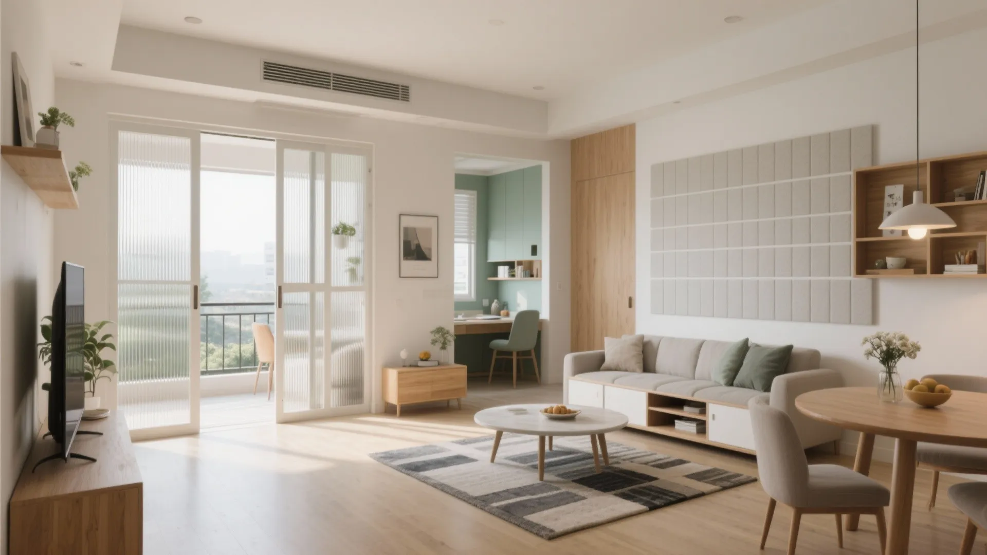 Open-plan living–dining with a flexible third room