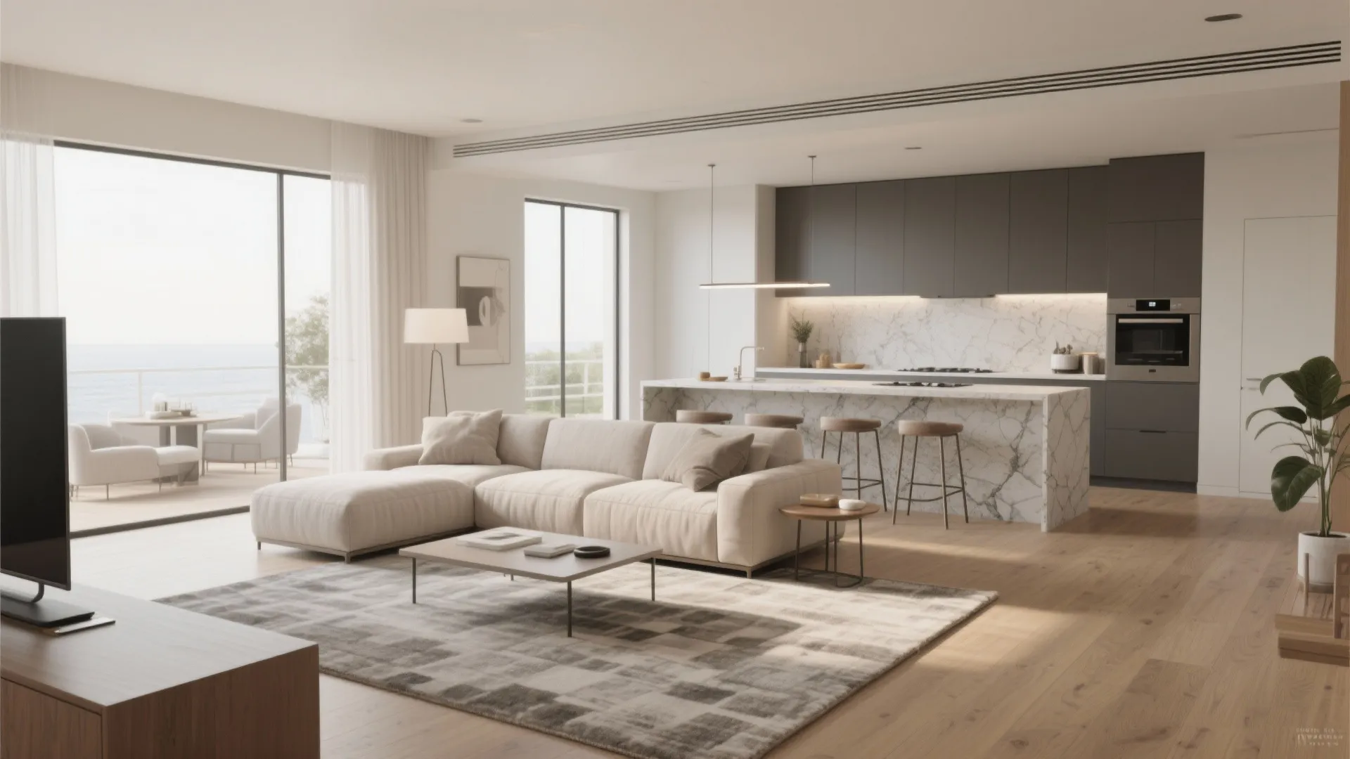 5. Open-plan sightlines and a cohesive palette