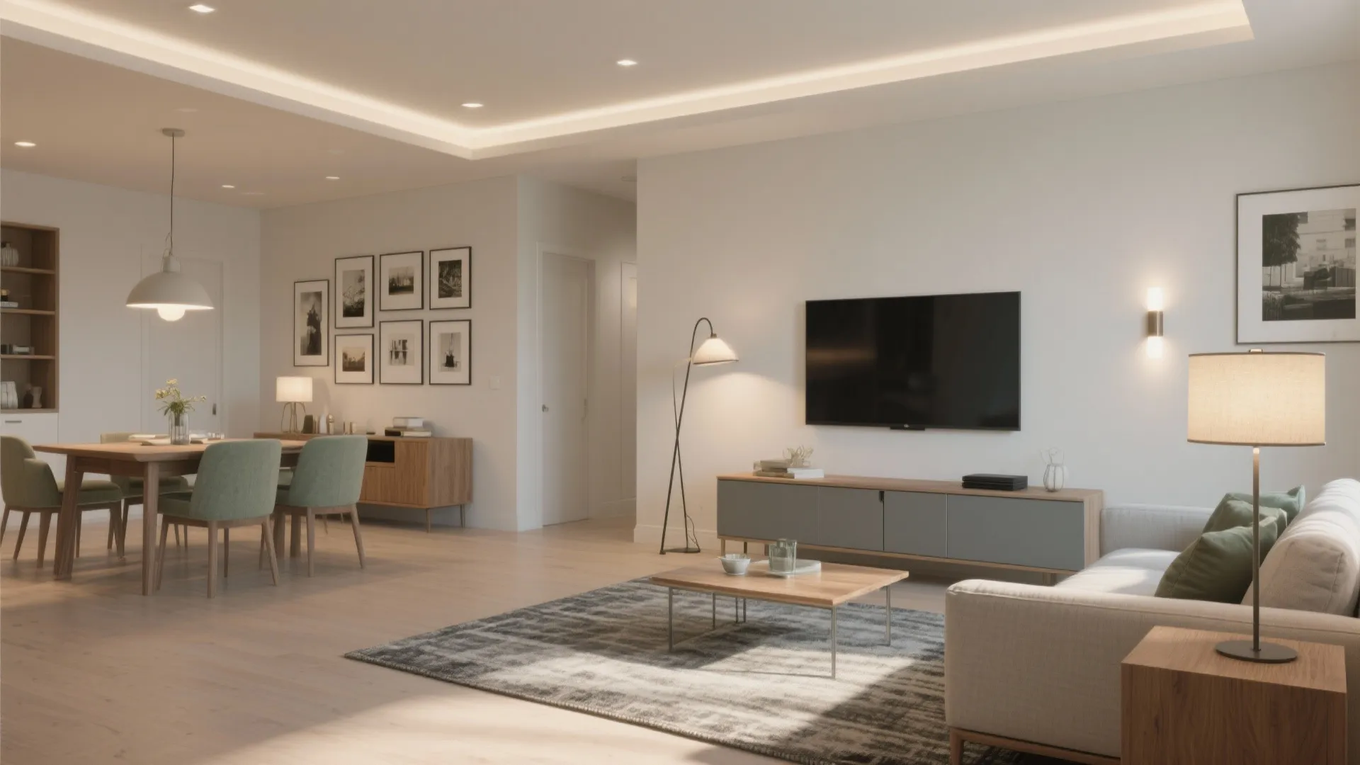 Open-Plan Living with Subtle Zoning and a Photo-Ready Gallery Wall