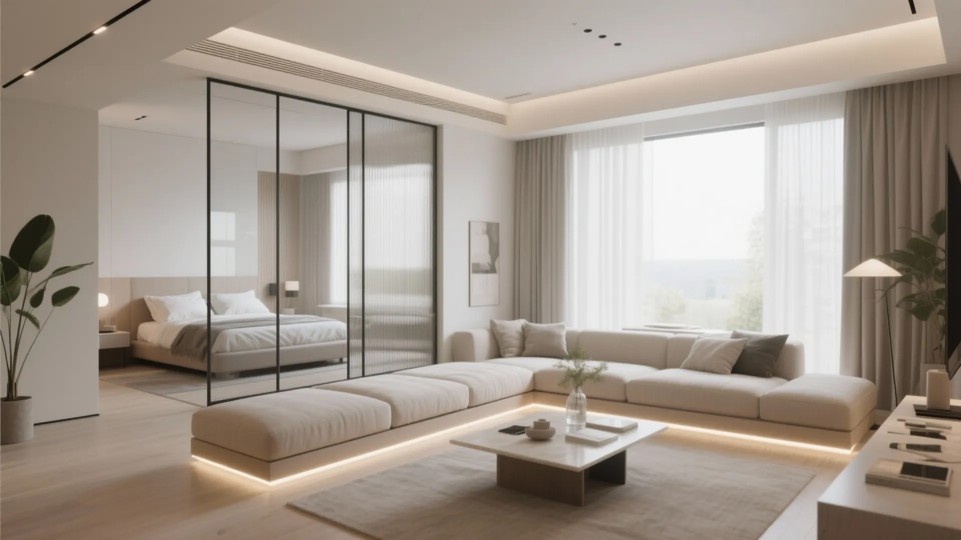 1. Open-plan living with flexible zoning