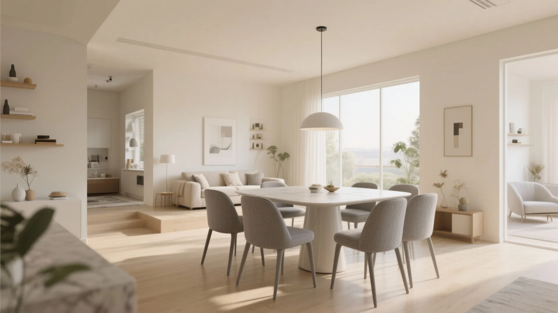 Grey and Cream Open-Plan Flow